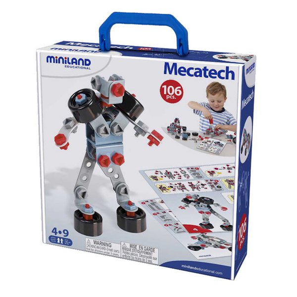 Miniland Educational Mecatech, Vehicle + Robot Building Set, 106 Pieces 95015